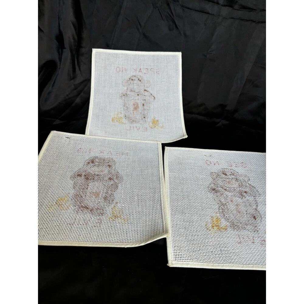 3 Hand Painted Needlepoint Canvas Monkeys Hear No Evil See No Evil Hear No Evil - Picture 6 of 8